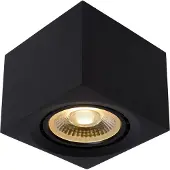 Lucide FEDLER - Plafondspot - LED Dim to warm - GU10 (ES111) - 1x12W 2200K/3000K - Zwart