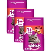 Whiskas 1+ - Kattenvoer - Brokjes met Rund - 3x3.8kg