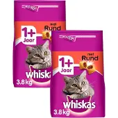 Whiskas 1+ - Kattenvoer - Brokjes met Rund - 2x3.8kg