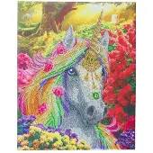 Crystal Art diamond painting kit Unicorn Forest 40 x 50 cm