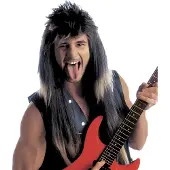Finidi Ruige bruine rocker pruik Dennis