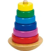 Goki STAPELTOREN H12cm, 8-delig, in hout, 2+