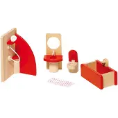 Goki Poppenhuismeubeltjes: BADKAMER, douche H14cm, 5-delig