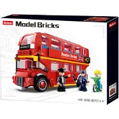 Sluban ModelBricks Londen Dubbeldekker Bus bouwspeelgoed – Constructiespeelgoed – bouwset met 382 bouwstenen – M38-B0708 – vanaf 6 jaar