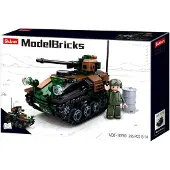 Sluban Small Tank Wiesel AWC bouwspeelgoed kinderen vanaf 8 jaar – Constructiespeelgoed modelbouw – bouwdoos met 245 bouwstenen – M38-B0750