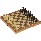 Goki Schaakbord - Schaakspel - Houten Schaakset - Plooibaar - Vanaf 12 Jaar