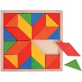 Bigjigs Houten mozaïek puzzel - Kleurrijk speelgoed voor 1+ jaar - 24dlg