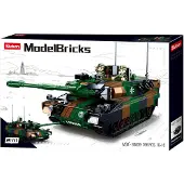 Sluban ModelBricks Army Leopard 2A5 Battle Tank constructiespeelgoed – 2in1 bouwset – 766 bouwstenen – M38‑B0839 vanaf 8 jaar