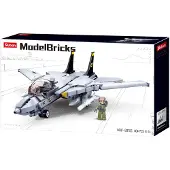 Sluban ModelBricks F-18 Tomcat Straaljager - Constructiespeelgoed modelbouw - bouwdoos met 404 bouwstenen - M38-B0755 - vanaf 8 jaar