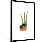 PosterMonkey Fotolijst incl. Poster - Cactus - Planten - Abstract - Botanisch - 60x90 cm - Posterlijst