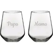 Pasabahce Gegraveerde Drinkglas 42,5cl Mama & Papa