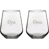 Pasabahce Gegraveerde Drinkglas 42,5cl Opa & Oma