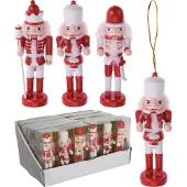 Merkloos Christmas Decoration Kersthangers - notenkrakers - 3x - 12,5 cm - Kersthangers