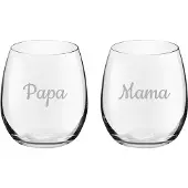 Royal Leerdam Gegraveerde Drinkglas 39cl Mama & Papa