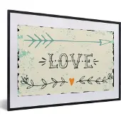 PosterMonkey Fotolijst incl. Poster - Quote love op een witte achtergrond - 60x40 cm - Posterlijst