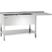 Bartscher Spoeltafel 700, 2 spoelbakken Links, 180(B)x70(D)x85(H)cm
