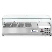 Hendi Opzetkoelvitrine GN 1/3, RVS, 39,5(b)x200,6(d)x43(h)cm, 9x GN 1/3, 232996