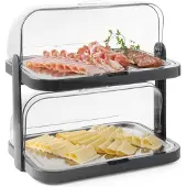 Hendi Rolltop-presentatie gekoeld – 2 niveaus – roestvast staal – 440x320x440 mm