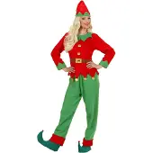 Vegaoo Verkleedpak Kerstman Elf voor dames - Verkleedkleding - Medium