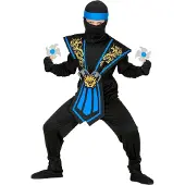 Widmann Ninja pak kinderen Kombat blauw