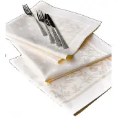De Witte Lietaer servetten Lilium 51x51 cm katoen wit 4 stuks