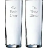 Arcoroc Gegraveerde longdrinkglas 31cl De Beste Tante-De Beste Oom