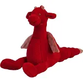 Happy horse Draak Tine Knuffel 24cm - Rood - Baby knuffel