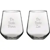 Pasabahce Gegraveerde Drinkglas 42,5cl De Beste Broer- De Beste Zus