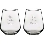 Pasabahce Gegraveerde Drinkglas 42,5cl De Beste Mama-De Beste Papa