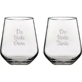 Pasabahce Gegraveerde Drinkglas 42,5cl De Beste Tante-De Beste Oom