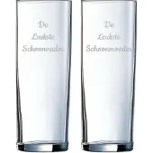 Arcoroc Gegraveerde longdrinkglas 31cl De Leukste Schoonvader-De Leukste Schoonmoeder