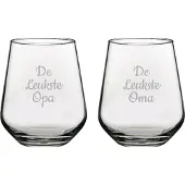 Pasabahce Gegraveerde Drinkglas 42,5cl De Leukste Opa- De leukste Oma