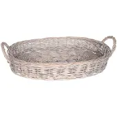 C&T Phoenix Mand Laag Grijs 48x33xh8cm Ovaalwillow
