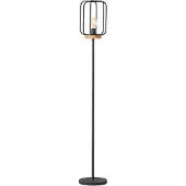 Brilliant Staande lamp, 1 lichtpunt, hoogte x diameter 163x25 cm, Tosh, zwart/antiek/bruin, met voetpedaal