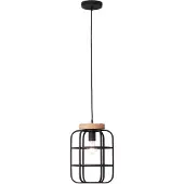 Brilliant Pendelleuchte Gwen Holz/Schwarz korund Ø25cm max. 40W E27 kürzbar