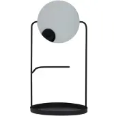 Cosy@home Juweelhanger Spiegel Zwart 20x20xh38,8cm Rond Metaal-glas