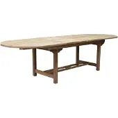 AVH-Collectie Ovaal 2 x uitschuifbare dining tuintafel 200-250-300x100xH78 cm teak zware uitvoering