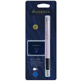 Waterman Allure vulpen | Pastelkleurige afwerking met verchroomde details | Fijne roestvrijstalen penpunt | Blauwe inkt | Met inktpatronen (verschillende kleuren)