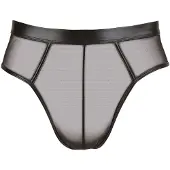 Svenjoyment Underwear Wetlook Slip Met Open Achterkant - Zwart