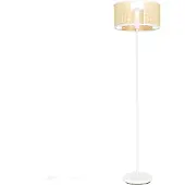 QAZQA Retro vloerlamp wit met rotan 40 cm - Akira