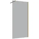 Guido Gusto Inloopdouche 110x200 8mm Nano glas mat goud serie Silvio Rookglas