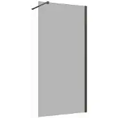 Guido Gusto Inloopdouche 100x200 8mm Nano glas mat zwart serie Silvio Rookglas