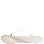 New Works Hanglamp Tense, dimbaar, wit / opaal, Woon-/ Eetkamer, Kunststof, Design