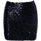 Cotelli Collection Glimmend Pailletten Rokje - Zwart