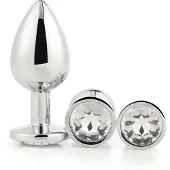 Dream Toys Gleaming Love - metalen anaalplugset (zilver, 3-delig)