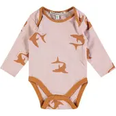 Wildfish romper met all over print lichtroze/bruin Longsleeve Jongens/Meisjes Katoen Ronde hals - maat 62