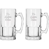 Libbey Gegraveerde Bierpul 1ltr De Liefste Tante-De Liefste Oom