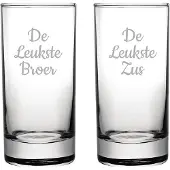 Fusion Gegraveerde longdrinkglas 28,5cl De Leukste Broer-De Leukste Zus