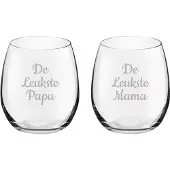 Royal Leerdam Gegraveerde Drinkglas 39cl De Leukste Mama-De Leukste Papa