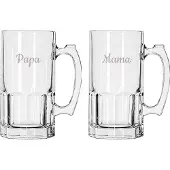 Libbey Gegraveerde Bierpul 1ltr Mama & Papa